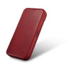 iCarer CE Oil Wax Premium Leather Folio Case for iPhone 14 Plus, magnetic flip, MagSafe, red (AKI14220707-RD)