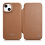 iCarer CE Premium Leather Folio Case for iPhone 14 Plus, magnetic flip, MagSafe, brown (WMI14220715-BN)