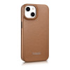 iCarer CE Premium Leather Folio Case for iPhone 14 Plus, magnetic flip, MagSafe, brown (WMI14220715-BN)