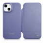iCarer CE Premium Leather Folio Case for Apple iPhone 14 Plus / 15 Plus, MagSafe, light purple (ICR413)