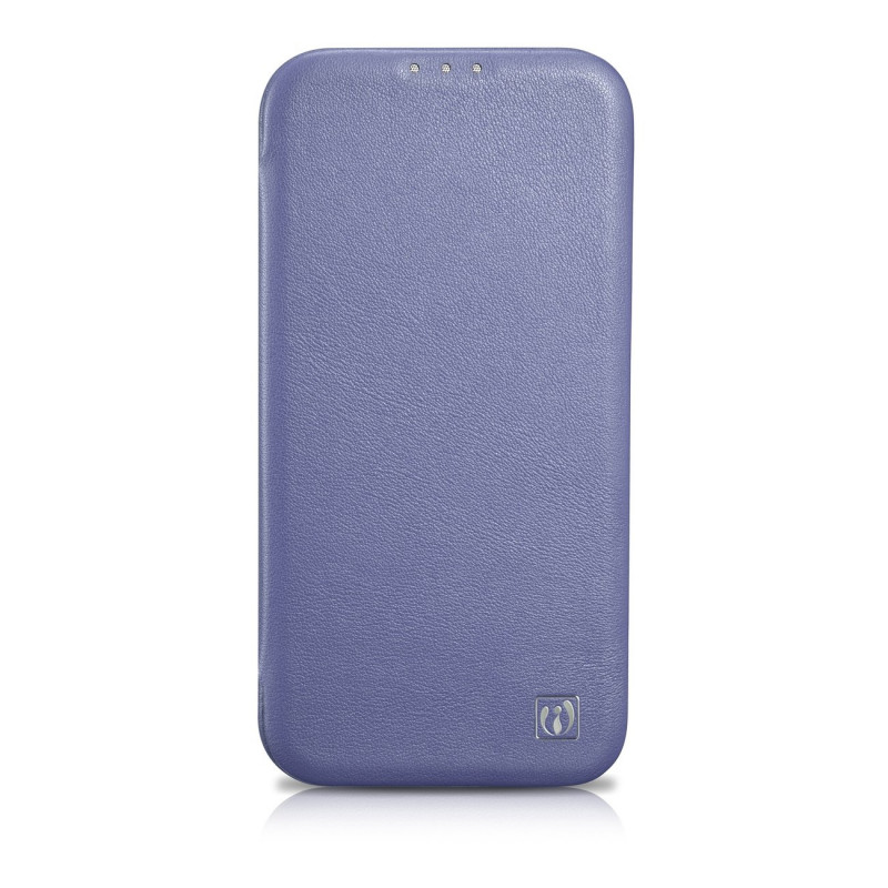 iCarer CE Premium Leather Folio Case for Apple iPhone 14 Plus / 15 Plus, MagSafe, light purple (ICR413)