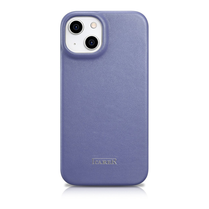 iCarer CE Premium Leather Folio Case for Apple iPhone 14 Plus / 15 Plus, MagSafe, light purple (ICR413)
