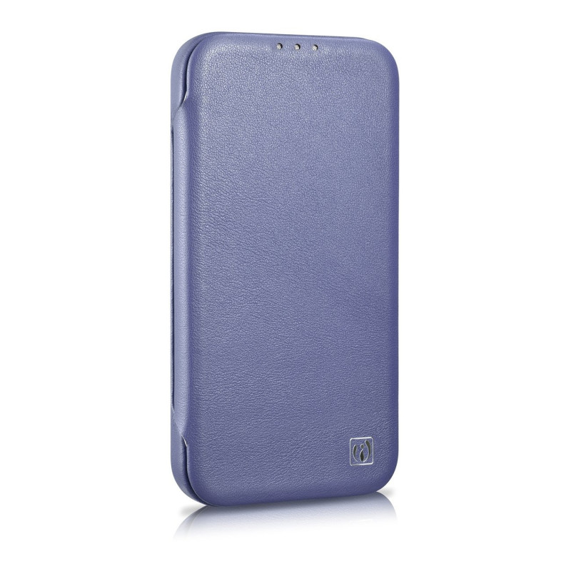 iCarer CE Premium Leather Folio Case for Apple iPhone 14 Plus / 15 Plus, MagSafe, light purple (ICR413)