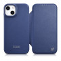 iCarer CE Premium Leather Folio Case for iPhone 14 Plus, magnetic flip, MagSafe, blue (WMI14220715-BU)