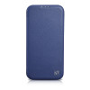 iCarer CE Premium Leather Folio Case for iPhone 14 Plus, magnetic flip, MagSafe, blue (WMI14220715-BU)