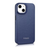 iCarer CE Premium Leather Folio Case for iPhone 14 Plus, magnetic flip, MagSafe, blue (WMI14220715-BU)