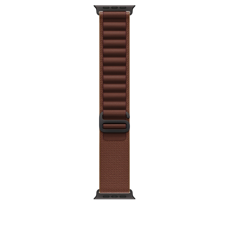 Apple Alpine Loop smartwatch band 49 mm, Burgundy, Large, black titanium finish, MKF24ZM/A