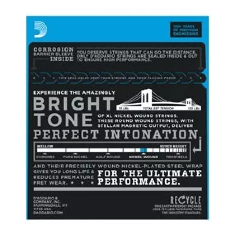 D'Addario EXL140 electric guitar strings, 10–52