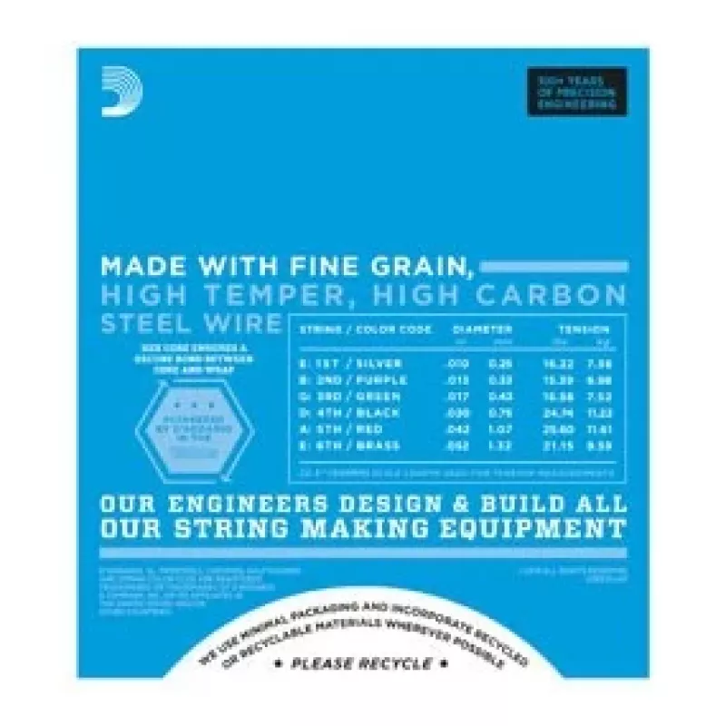 D'Addario EXL140 electric guitar strings, 10–52