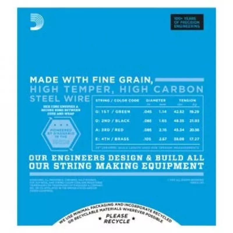 D'Addario EXL165 bass guitar strings, Regular Light 45–105