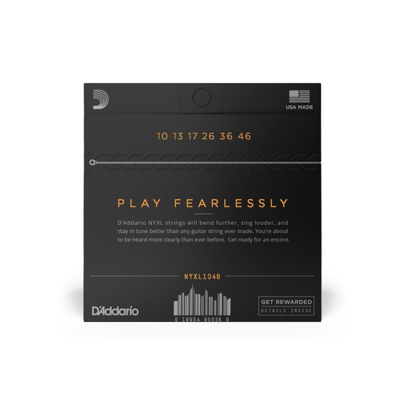 D'Addario NYXL1046 electric guitar strings, 10–46
