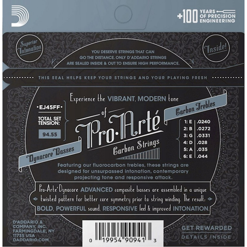 D'Addario EJ45FF Pro-Arté Carbon classical guitar strings