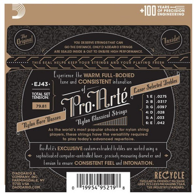 D'Addario EJ43 Pro-Arté Carbon classical guitar strings