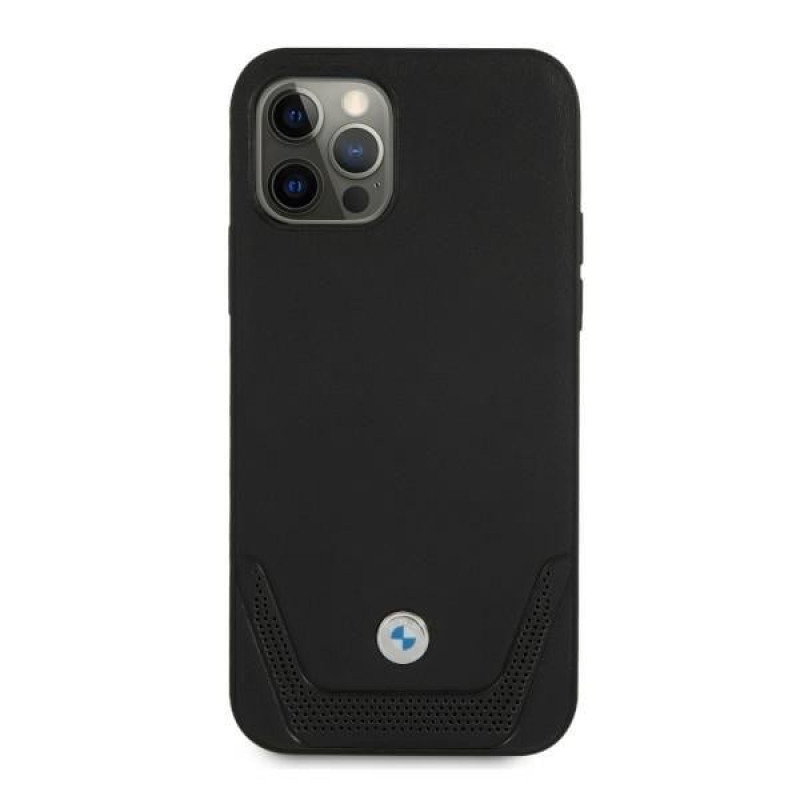 BMW BMHCP12LRSWPK Perforate leather hardcase for Apple iPhone 12 Pro Max, black