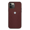 BMW BMHCP12LRSPPR Curve Perforate leather hardcase for Apple iPhone 12 Pro Max, red