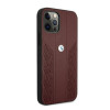 BMW BMHCP12LRSPPR Curve Perforate leather hardcase for Apple iPhone 12 Pro Max, red