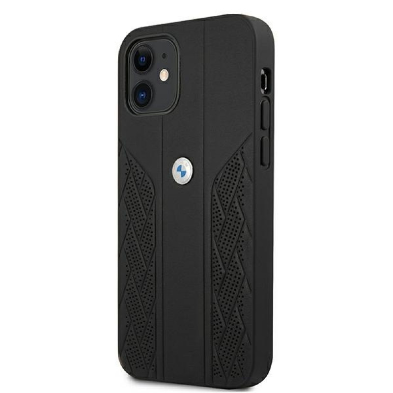 BMW BMHCP12SRSPPK Curve Perforate leather hardcase for Apple iPhone 12 mini, black