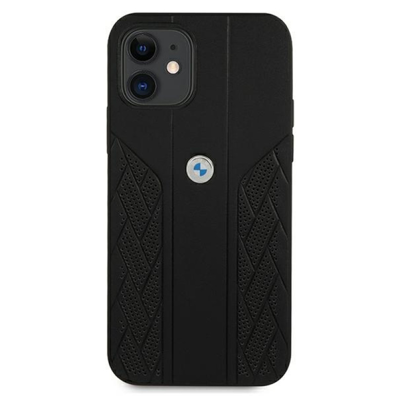 BMW BMHCP12SRSPPK Curve Perforate leather hardcase for Apple iPhone 12 mini, black