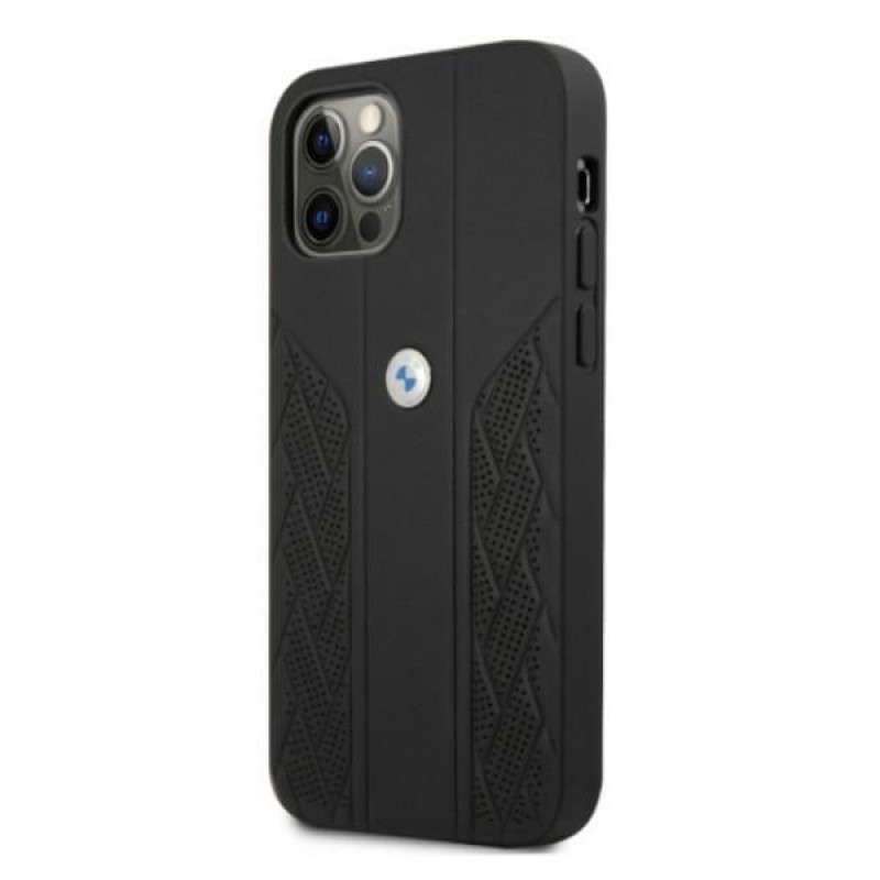 BMW BMHCP12MRSPPK Curve Perforate leather hardcase for Apple iPhone 12 / 12 Pro, black