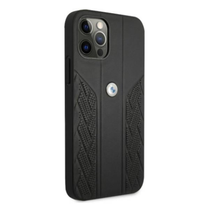 BMW BMHCP12MRSPPK Curve Perforate leather hardcase for Apple iPhone 12 / 12 Pro, black