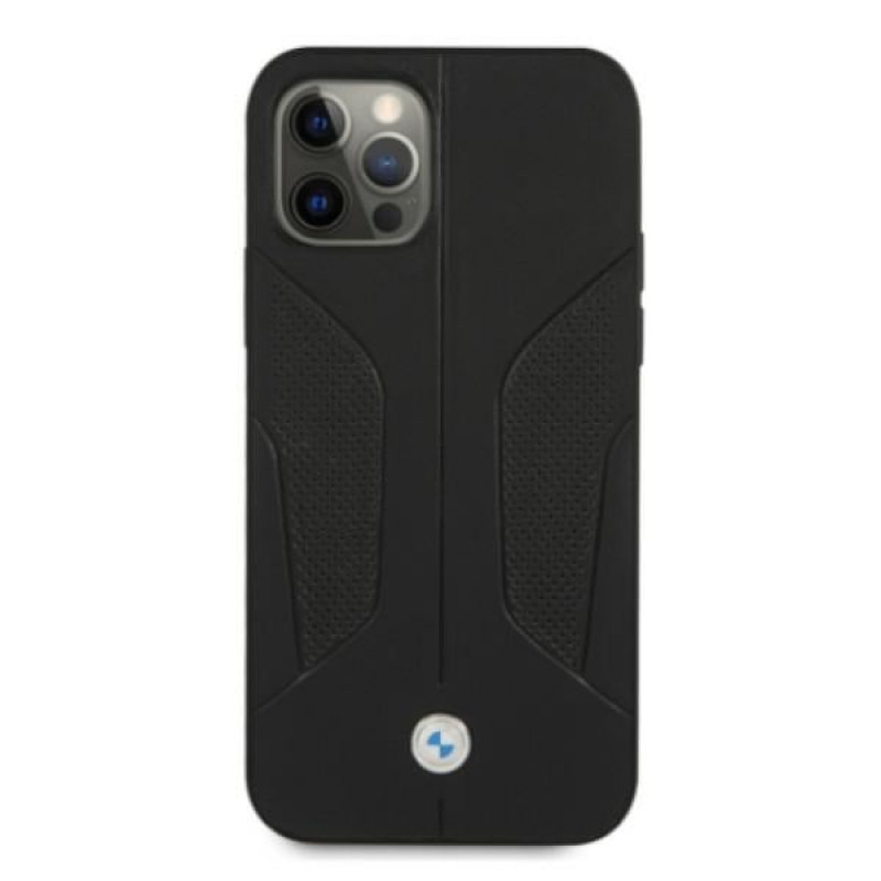 BMW BMHCP12MRSCSK Perforate Sides leather hardcase for Apple iPhone 12 / 12 Pro, black