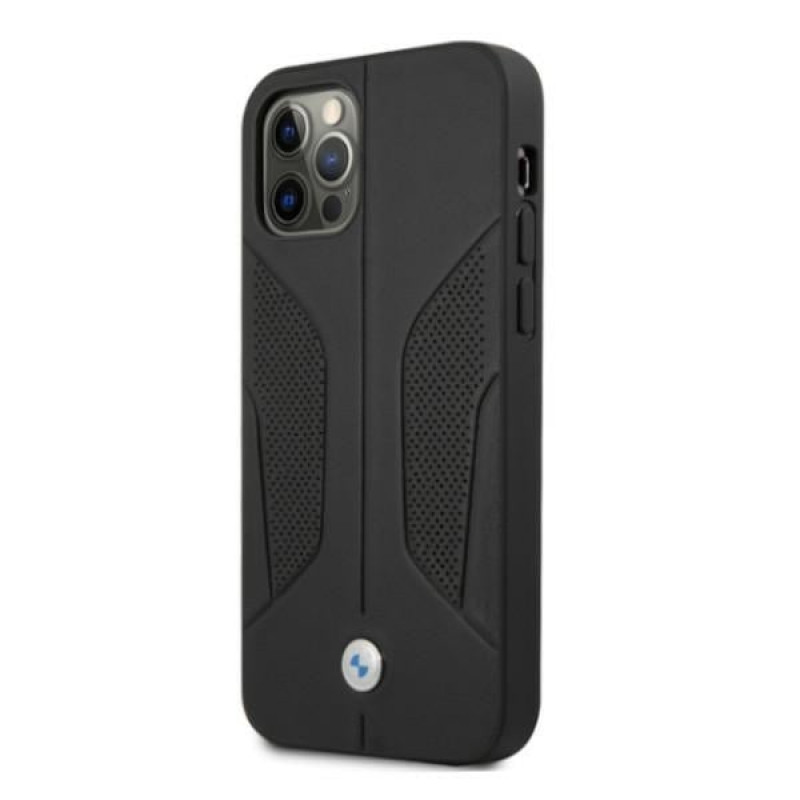 BMW BMHCP12LRSCSK Perforate Sides leather hardcase for Apple iPhone 12 Pro Max, black
