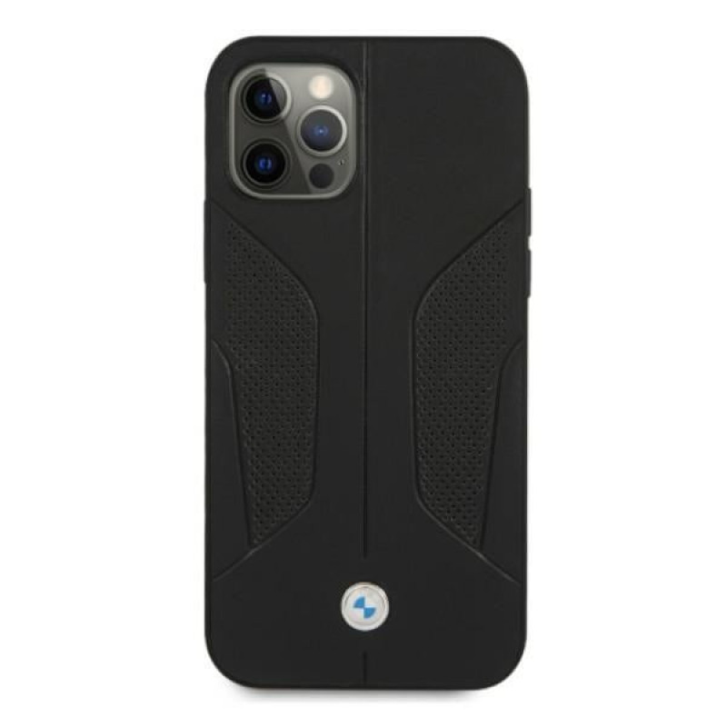 BMW BMHCP12LRSCSK Perforate Sides leather hardcase for Apple iPhone 12 Pro Max, black