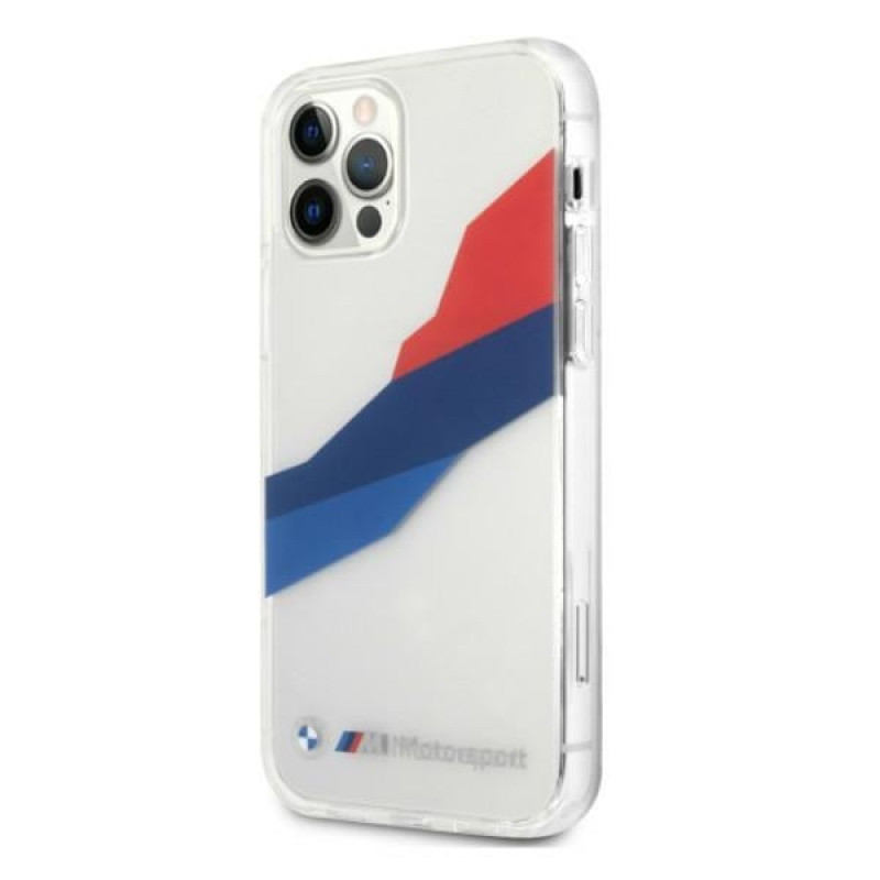 BMW BMHCP12LSKTGT Motorsport Tricolor hardcase for Apple iPhone 12 Pro Max, transparent