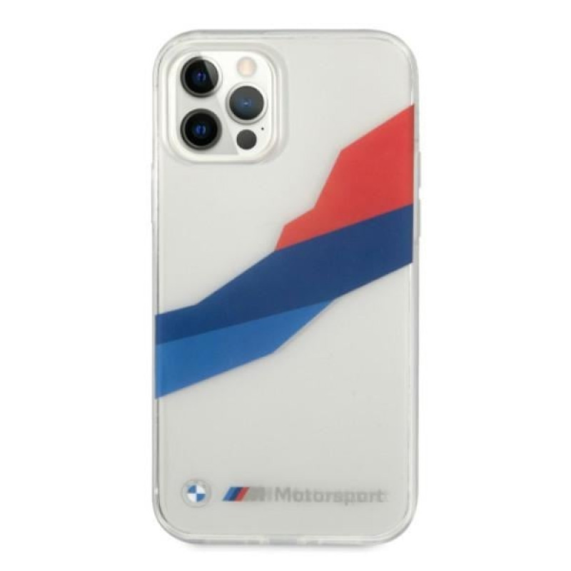BMW BMHCP12LSKTGT Motorsport Tricolor hardcase for Apple iPhone 12 Pro Max, transparent