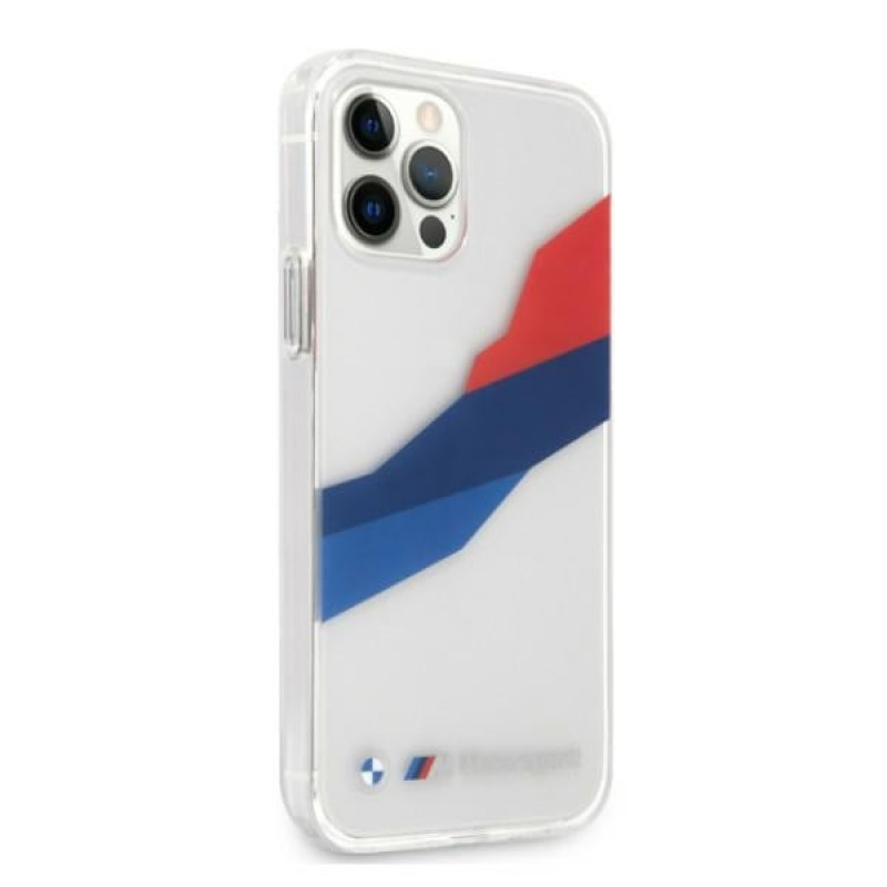 BMW BMHCP12LSKTGT Motorsport Tricolor hardcase for Apple iPhone 12 Pro Max, transparent
