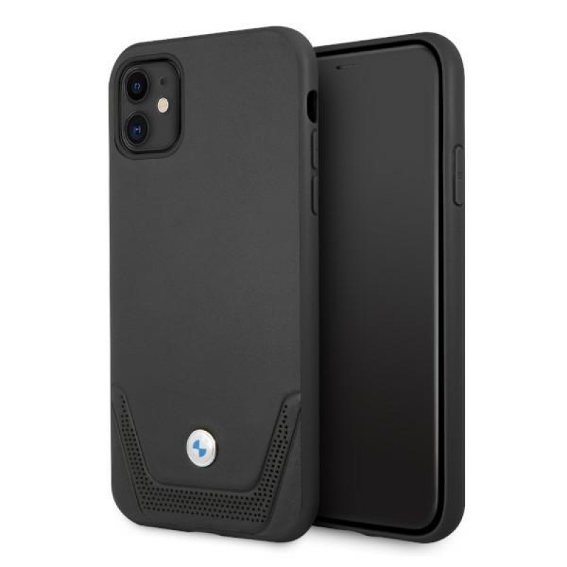 BMW BMHCN61RSWPK Leather Perforate hardcase for Apple iPhone 11, black
