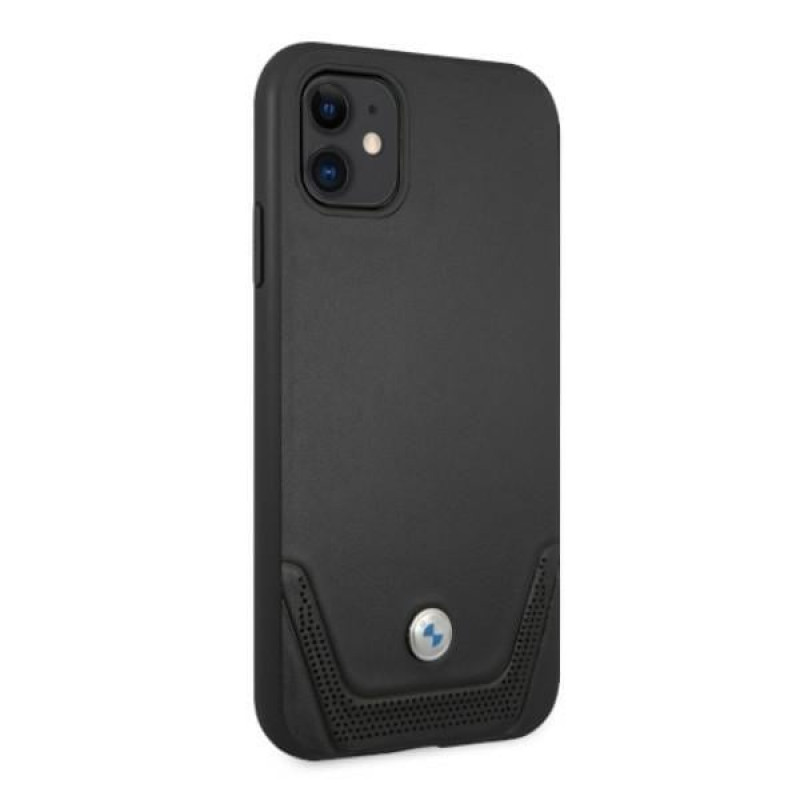 BMW BMHCN61RSWPK Leather Perforate hardcase for Apple iPhone 11, black