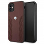 BMW BMHCN61RSPPR Leather Curve Perforate hardcase for Apple iPhone 11, red