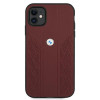 BMW BMHCN61RSPPR Leather Curve Perforate hardcase for Apple iPhone 11, red