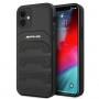 Mercedes-AMG AMHCP12SGSEBK Leather Debossed Lines hardcase for Apple iPhone 12 mini, black