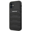 Mercedes-AMG AMHCP12SGSEBK Leather Debossed Lines hardcase for Apple iPhone 12 mini, black
