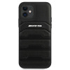 Mercedes-AMG AMHCP12SGSEBK Leather Debossed Lines hardcase for Apple iPhone 12 mini, black
