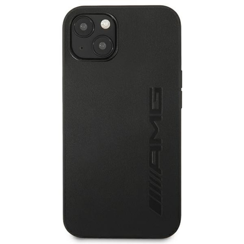 Mercedes-AMG AMHCP13MDOLBK Leather Hot Stamped hardcase for Apple iPhone 13, black