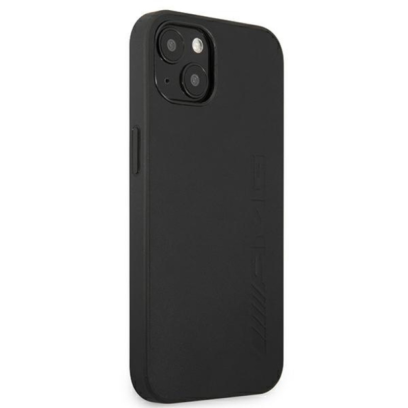 Mercedes-AMG AMHCP13MDOLBK Leather Hot Stamped hardcase for Apple iPhone 13, black