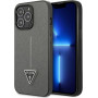 Guess GUHCP13LPSATLG hardcase for Apple iPhone 13 Pro, Saffiano Triangle Logo, silver