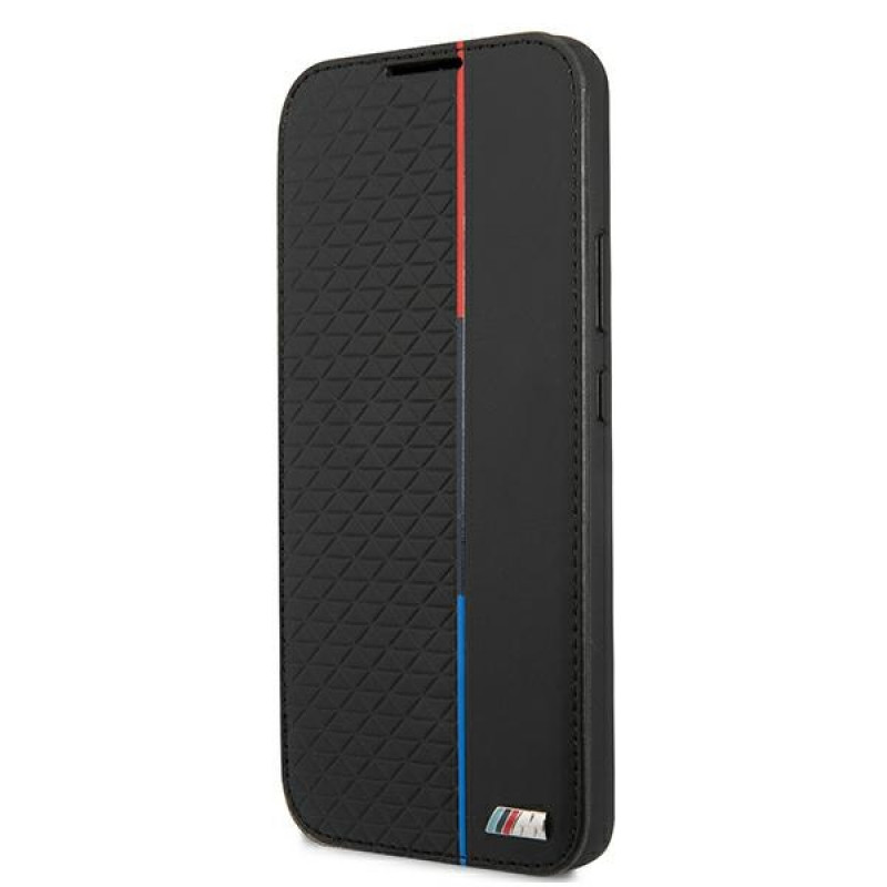 BMW BMBKS22MTRTBK bookcase for Samsung Galaxy S22+, M Collection Triangles, black