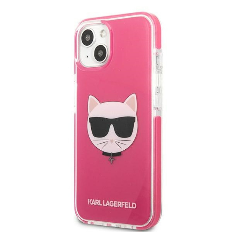 Karl Lagerfeld KLHCP13STPECPI hardcase for Apple iPhone 13 mini 5.4″, Choupette Head, fuchsia