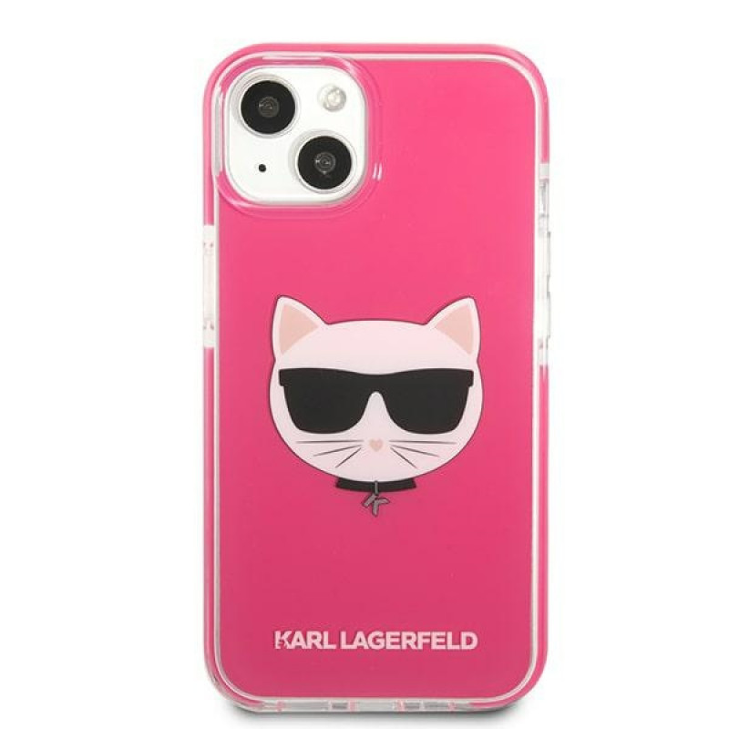 Karl Lagerfeld KLHCP13STPECPI hardcase for Apple iPhone 13 mini 5.4″, Choupette Head, fuchsia