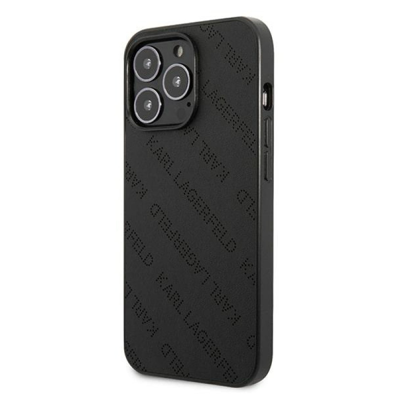 Karl Lagerfeld KLHCP13LPTLK hardcase for Apple iPhone 13 Pro, Perforated Allover, black