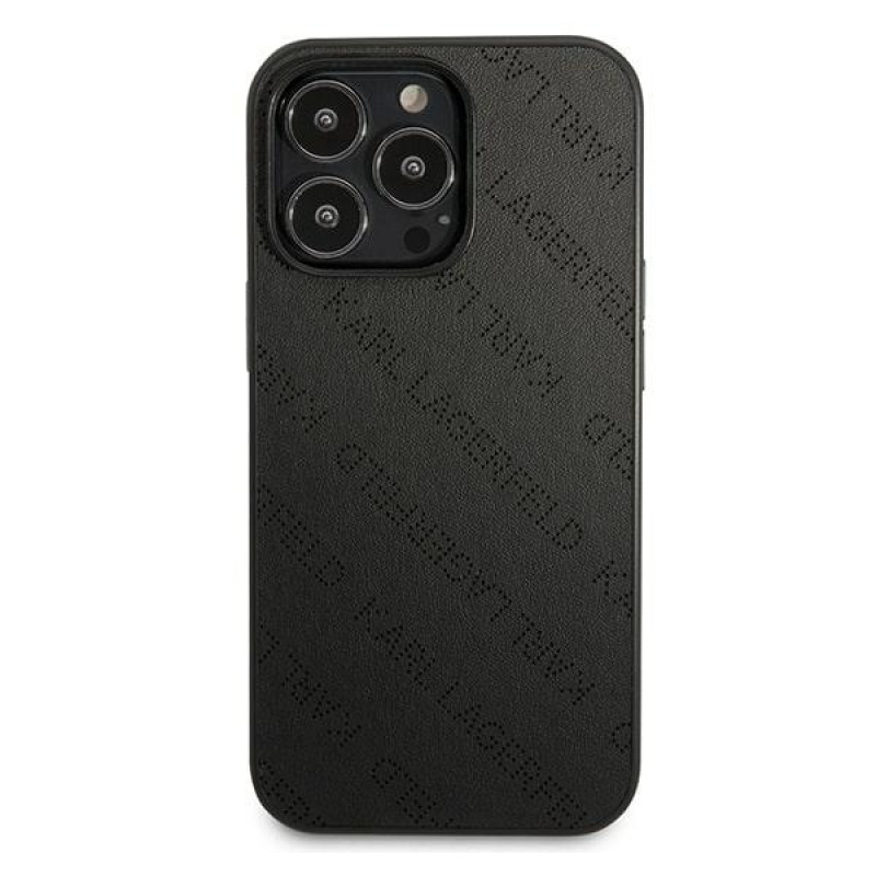 Karl Lagerfeld KLHCP13LPTLK hardcase for Apple iPhone 13 Pro, Perforated Allover, black