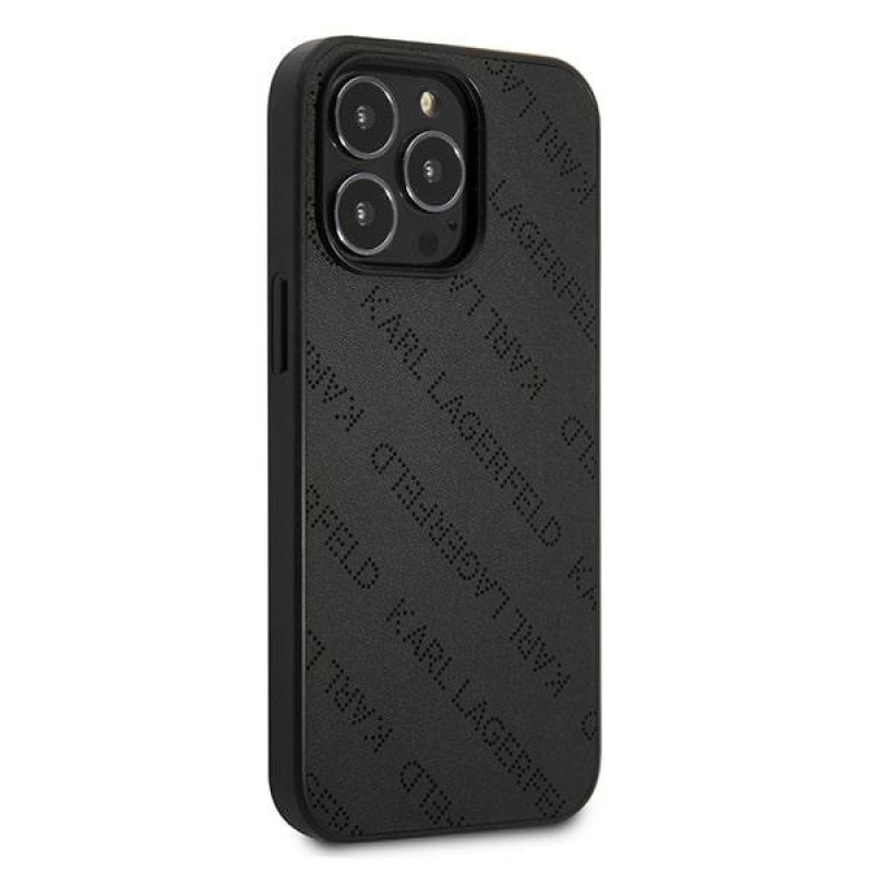 Karl Lagerfeld KLHCP13LPTLK hardcase for Apple iPhone 13 Pro, Perforated Allover, black