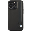 BMW BMHCP14L22RBDK Leather Blue Dots hardcase for iPhone 14 Pro 6.1", black