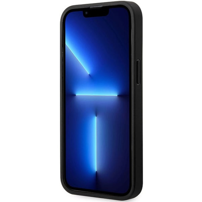 BMW BMHCP14X22RBDK Leather Blue Dots hardcase for iPhone 14 Pro Max 6.7", black