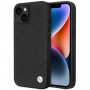 BMW BMHCP14S22RQDK Leather Quilted hardcase for iPhone 14 6.1", black