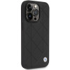 BMW BMHCP14L22RQDK Leather Quilted hardcase for iPhone 14 Pro 6.1", black
